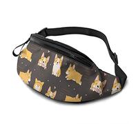 Dujiea Riñonera con agujero para auriculares y cinturón, bolsillo ajustable, a la moda, para mujeres, hombres y niños, Kawaii Corgi - Lindo perro, Talla única