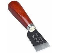 DUJISO Cuchillo de trabajo de cuero con mango de madera, corte de artesanía en cuero