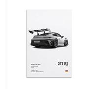 Dujoi Póster de coche 911 GT3RS, póster de coche de carreras, arte de pared vintage para hombres, impresiones artísticas de coche 911, lienzo enmarcado sin marco, 30 x 45 cm