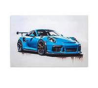 Dujoi Póster de coche 911 GT3RS, póster de coche de carreras, arte de pared vintage para hombres, impresiones artísticas de coche 911, lienzo enmarcado sin marco, 45 x 30 cm