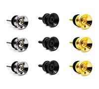 DUjuanhong Botones de Correa de Guitarra,9 pcs Guitarra Correa de Metal Cerradura Botones de Correa de Guitarra para Guitarra acústica eléctrica (Oro, Plata, Negro)