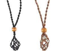 DUjuanhong Cordones de Collar Soporte,2 Soportes de Piedra Vacíos Soportes de Collar de Cristal Jaula de Cordón Ajustable Cordón de Collar de Red de Pescado para Joyas.