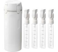 Dujuanus 4-in-1 Botes Viaje para Artículos Aseo, Contenedor Viaje Prueba Fugas, Kit Viaje Adsorbible, Adecuado para Champús, Jabones Corporales y Acondicionadores (White)