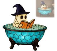 Dujuanus Halloween Ghost Reading Book Lamp, Ghost Bubble Bath Lamp, Handmade Halloween Reading Night Light Up, for Party or Gift (A)