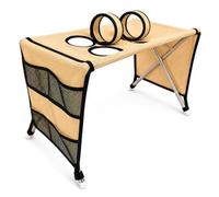 Dujuanus Pet Grooming Hammock with Stand, Foldable Design, Holds Up to 20kg, Restraint Tool for Small & Medium Pets, Ideal for Home and Salon Daily Grooming (Beige)
