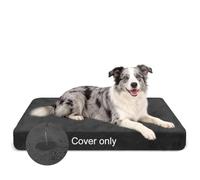 DUJUIKE 100% Impermeable Funda de Cama para Perro, Funda de colchón de Terciopelo para Perros, Peluche Suave，Funda de Repuesto para Cama de Mascota Lavable y extraíble，con Banda elástica (Negro,XL)