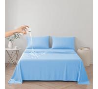DUJUIKE Cubierta de Cama Impermeable 150, sábana Impermeable, Protector de colchón, Funda de sofá para Perro, Gato, niños, para Cama tamaño Queen (Azul Claro, Queen 200 * 230cm)