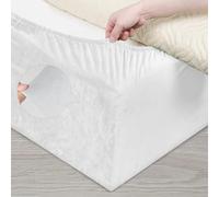 DUJUIKE Cubre Somier para Cama, Alternativa a la Falda de Cama Tradicional Totalmente elástica, Cubre Canapés para Somier, fácil de Instalar (Queen Bed Width:150-160cm, Blanco)