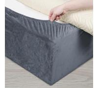 DUJUIKE Cubre Somier para Cama, Alternativa a la Falda de Cama Tradicional Totalmente elástica, Cubre Canapés para Somier, fácil de Instalar (Queen Bed Width:150-160cm, Gris)