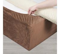 DUJUIKE Cubre Somier para Cama, Alternativa a la Falda de Cama Tradicional Totalmente elástica, Cubre Canapés para Somier, fácil de Instalar (Marrón, King Bed Width:200-210cm)