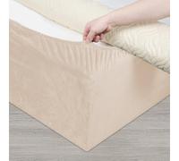 DUJUIKE Cubre Somier para Cama, Alternativa a la Falda de Cama Tradicional Totalmente elástica, Cubre Canapés para Somier, fácil de Instalar (Camel, Twin Bed Width:120-137cm)