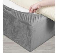 DUJUIKE Cubre Somier para Cama, Alternativa a la Falda de Cama Tradicional Totalmente elástica, Cubre Canapés para Somier, fácil de Instalar (Single Bed Width:90-100cm, Gris Claro)