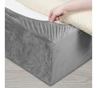 DUJUIKE Cubre Somier para Cama, Alternativa a la Falda de Cama Tradicional Totalmente elástica, Cubre Canapés para Somier, fácil de Instalar (Cal King Bed Width:180-190cm, Gris Claro)