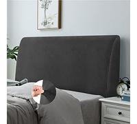 DUJUIKE Funda cabecero Cama, Protector de Funda de Cabecera de Cama, Tejido de Terciopelo Suave, Funda Protectora para cabecero de Cama (Negro Azabache, Longitud de la cabecera：150cm-170cm)