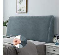 DUJUIKE Funda cabecero Cama, Protector de Funda de Cabecera de Cama, Tejido de Terciopelo Suave, Funda Protectora para cabecero de Cama (Gris Oscuro, Longitud de la cabecera：150cm-170cm)