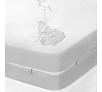 DUJUIKE Funda de colchón Impermeable, Protector de colchón con Cremallera, Impermeable, Suave, Resistente a chinches y ácaros del Polvo, hipoalergénico, Lavable a máquina (Blanco, 120 x 200 x 30 cm)