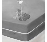 DUJUIKE Funda de colchón Impermeable, Protector de colchón con Cremallera, Impermeable, Suave, Resistente a chinches y ácaros del Polvo, hipoalergénico, Lavable a máquina (Gris, 90 x 190 x 30 cm)