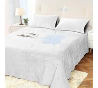DUJUIKE Funda Impermeable para Cama, Funda de Terciopelo Impermeable, Protector de colchón Infantil 100% Impermeable y Transpirable, Funda de colchón silenciosa, súper Suave (Blanco, 200 x 230cm)