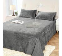 DUJUIKE Funda Impermeable para Cama, Funda de Terciopelo Impermeable, Protector de colchón Infantil 100% Impermeable y Transpirable, Funda de colchón silenciosa, súper Suave (Gris, 230 x 250cm)
