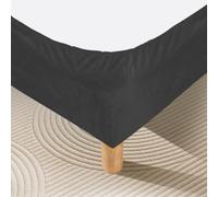 DUJUIKE Funda para Marco de Cama,Cenefa de Cama,reemplazo de faldón de Cama, protección Decorativa para el Marco de su Cama. Adecuado para dormitorios, hoteles(Negro,Cal King Bed Width:180-190cm)