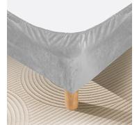 DUJUIKE Funda para Marco de Cama,Cenefa de Cama,reemplazo de faldón de Cama, protección Decorativa para el Marco de su Cama. Adecuado para dormitorios, hoteles(Gris Plata,Twin Bed Width:120-140cm)