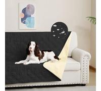 DUJUIKE Funda para sofá 100% Impermeable para Perros, Funda para Cama de Perro, Protector de Muebles de café para niños, Perro, Gato (Negro, 173-208cm(1 Pack))
