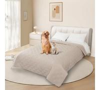 DUJUIKE Funda para sofá 100% Impermeable para Perros, Funda para Cama de Perro, Protector de Muebles de café para niños, Perro, Gato (Crema, 208-260cm(1 Pack))