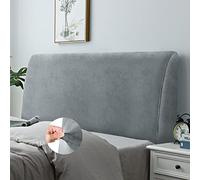 DUJUIKE Funda Protectora Para Cabecero de Cama, Tejido de Terciopelo Suave (Gris Claro, Longitud: 180cm-200cm)