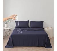 DUJUIKE Manta protectora o forro 100 % impermeable para cama, protector de colchón para la cama, almohadilla reutilizable, protector de sábanas (azul marino, super king (230 x 300 cm)