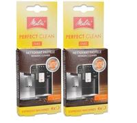 DUJULE Pastillas de limpieza para Melitta Perfect Clean pastillas de limpieza para cafeteras y descalcificadores, 2 x 4 unidades