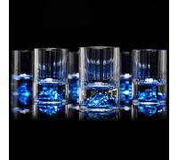 DUJUST 【Nuevo Diseño 2026 Vasos de Chupito Blue Mountain (45 ml), Juego de Cristal con Decoración Blue Mountain, Libre de BPA y Sin Plomo, Apto para Decoración y Colección, Idea de Regalo - 6 Piezas