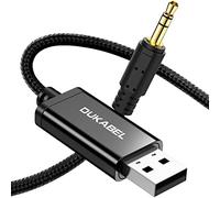 DuKabel Cable de audio USB A macho a TRS macho de 3,5 mm para altavoces, auriculares, radio de coche, PC, portátil, PS4, PS5 - 2,4 metros