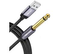 DuKabel Cable USB de guitarra USB a 1/4 TS para grabación de guitarra, 2,4 m, tipo A a 6,35 mm, cable convertidor para instrumento, bajo, teclado electrónico, mezclador, amplificador, PC, ordenador