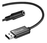 DuKabel ProSeries Tarjeta de Sonido Externa 0.5m, Adaptador de Audio USB a Jack de 3,5 mm TRRS de 4 Polos con micrófono Adaptador USB a Auriculares AUX con Chip Incorporado para PC PS4 y más