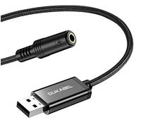 DuKabel Tarjeta de sonido externa USB de 2,4 m USB A macho a conector TRRS hembra de 3,5 mm, adaptador para auriculares, altavoces o micrófono TRRS de 4 polos