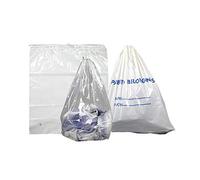 Dukal DSPB01 Dawn Mist Bolsa de pertenencia para pacientes con cordón, 1,3 mm de grosor, 4 refuerzo, 50,8 cm de ancho x 50,8 cm de largo, blanco con impresión azul (paquete de 250)