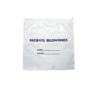 Dukal PB02L Dawn Mist Bolsa de pertenencia para pacientes con mango de plástico, color blanco con impresión azul, 20 pulgadas de ancho x 23 pulgadas de largo, (+4"), 3 mil de grosor (paquete de 250)