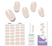 DUKASOU 28 tiras de gel semiendurecido para uñas, pegatinas de uñas de gel de calidad de salón de belleza, tiras de esmalte de uñas duraderas para mujeres, niñas, niños（rosa sólido）