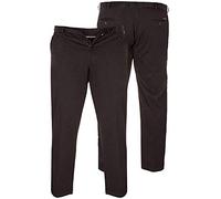 Duke London D555 Hombre Talla Grande Elástico Chinos Pantalones con Extenda Cintura - Negro, 46W/33L