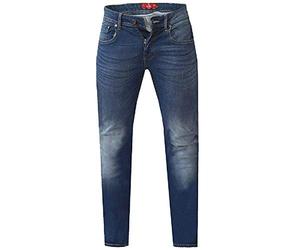 Duke London D555 - Pantalones vaqueros elásticos para hombre, talla grande, ajuste cónico, color azul oscuro Azul Oscuro Stonewash 60W x 32L