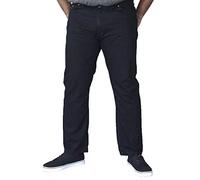 Duke London Hombres Elástico Nuevo Cintura Denim Tamaño King Jeans Negro, Negro , 46W / 30L