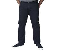 Duke London Relajado Cómodo Elástico Vaqueros (Balfour) Lavado Negro WAIST42"