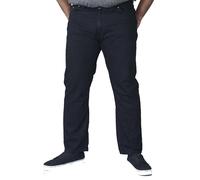 Duke London Relajado Cómodo Elástico Vaqueros (Balfour) Lavado Negro WAIST42"