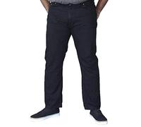 Duke London Vaqueros elásticos para hombre, cintura alta, tamaño king, color negro Negro 46W x 34L