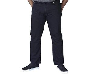 Duke London Vaqueros elásticos para hombre, cintura alta, tamaño king, color negro Negro 46W x 34L