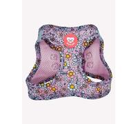 DUKIER - Arnés de Cuerpo para Perro, Chaleco Body Antirones, Ajustable y Resistente para Mascotas, de Malla Transpirable, Diseño Flower Power, Talla M