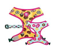 DUKIER - Arnés Reversible para Perro, Chaleco Antitirones, Transpirable y Reflectante para Mascotas, de Neopreno y Malla, Ajustable, Diseño de Cupcakes, Talla L