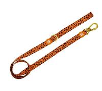 DUKIER - Correa para Perro, Accesorio para Mascotas Extensible, Largo y Resistente, con Mosquetón de Seguridad, de Neopreno, Diseño Cheetah Gold, Talla S