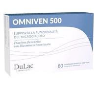 Dulac - Omniven 500, Complemento Alimenticio para la Circulación de las Piernas, 80 comprimidos, con Diosmina y Hesperidina, ideal para Piernas Cansadas, Pesadas y varices, Made in Italy