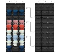 Dulamet Colgador Gorras, Organizador de Sombreros con 27 Bolsillos, Estante Para Gorras Béisbol Gorras Pared, Adecuado para la Mayoría de Sombreros, Negro
